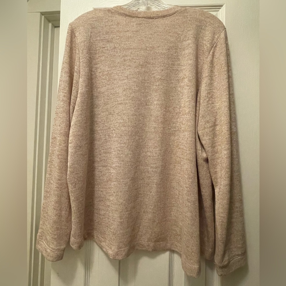 Alfred Dunner Beige Patterned Sweater - image 2